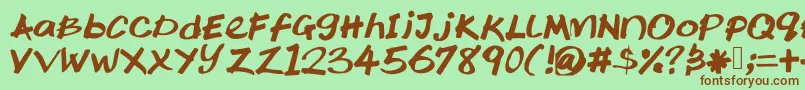 Ktochi Font – Brown Fonts on Green Background