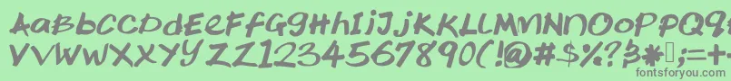 フォントKtochi – 緑の背景に灰色の文字