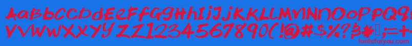 Ktochi Font – Red Fonts on Blue Background