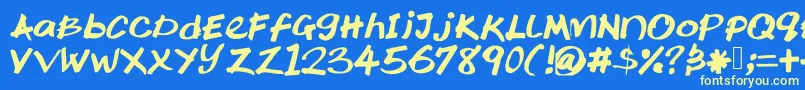 Ktochi Font – Yellow Fonts on Blue Background