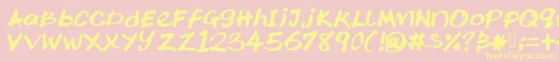 Ktochi Font – Yellow Fonts on Pink Background