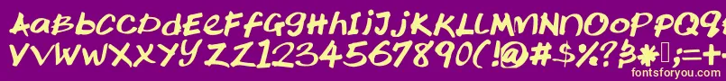 Ktochi Font – Yellow Fonts on Purple Background