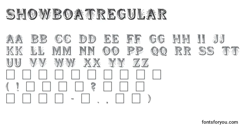 Шрифт ShowboatRegular – алфавит, цифры, специальные символы