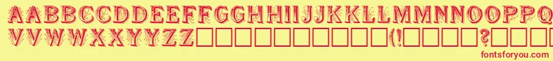 ShowboatRegular Font – Red Fonts on Yellow Background