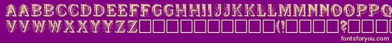 ShowboatRegular-fontti – keltaiset fontit violetilla taustalla