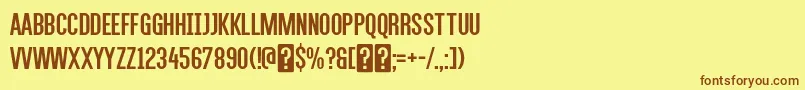 AlegresansRegular-fontti – ruskeat fontit keltaisella taustalla