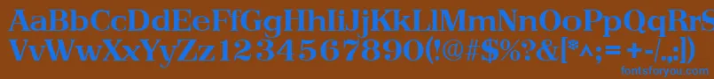 PriamosBold Font – Blue Fonts on Brown Background