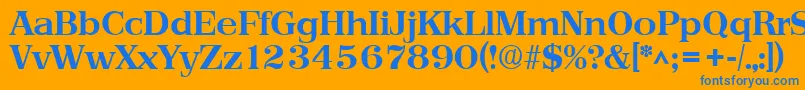 フォントPriamosBold – オレンジの背景に青い文字