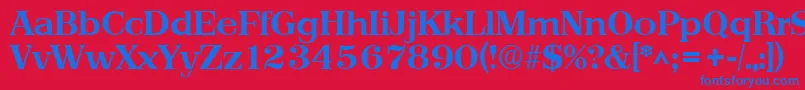 フォントPriamosBold – 赤い背景に青い文字