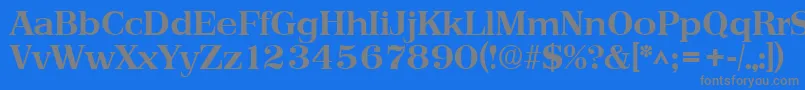 Czcionka PriamosBold – szare czcionki na niebieskim tle
