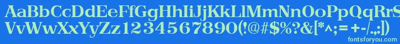 PriamosBold Font – Green Fonts on Blue Background