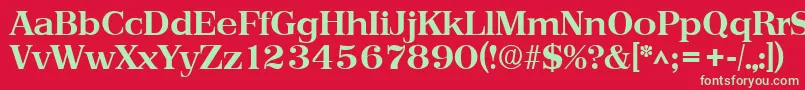 フォントPriamosBold – 赤い背景に緑の文字