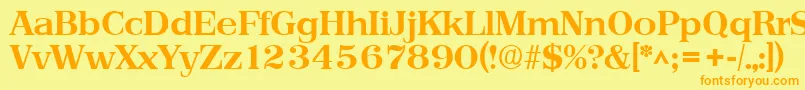 PriamosBold Font – Orange Fonts on Yellow Background