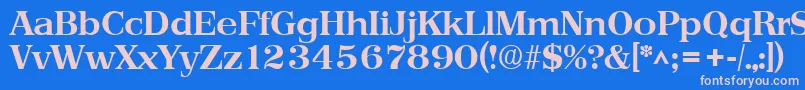 フォントPriamosBold – ピンクの文字、青い背景