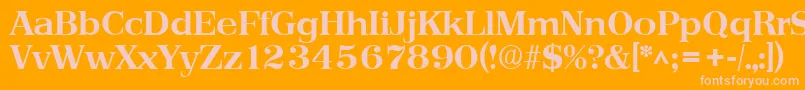 PriamosBold Font – Pink Fonts on Orange Background
