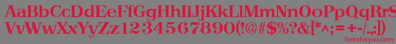 フォントPriamosBold – 赤い文字の灰色の背景