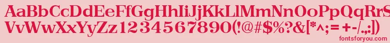 PriamosBold-Schriftart – Rote Schriften auf rosa Hintergrund