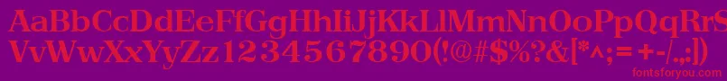 PriamosBold-Schriftart – Rote Schriften auf violettem Hintergrund