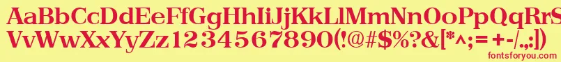 PriamosBold Font – Red Fonts on Yellow Background