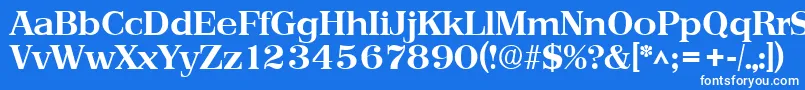 PriamosBold-Schriftart – Weiße Schriften auf blauem Hintergrund