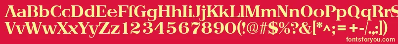 PriamosBold Font – Yellow Fonts on Red Background
