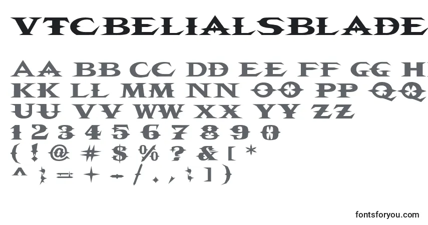 Шрифт VtcbelialsbladeRegular – алфавит, цифры, специальные символы