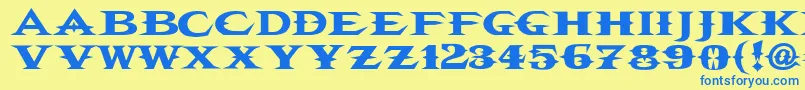 VtcbelialsbladeRegular Font – Blue Fonts on Yellow Background