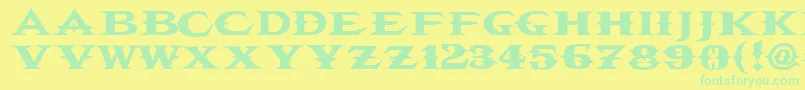 VtcbelialsbladeRegular Font – Green Fonts on Yellow Background