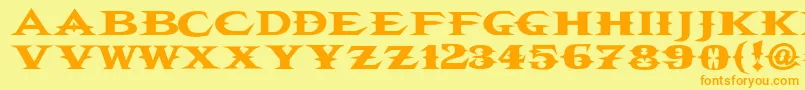 VtcbelialsbladeRegular Font – Orange Fonts on Yellow Background