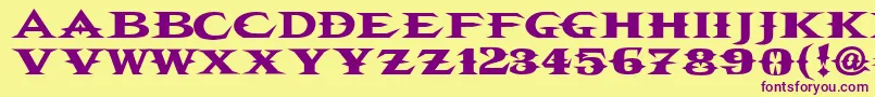 VtcbelialsbladeRegular Font – Purple Fonts on Yellow Background