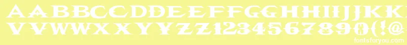 フォントVtcbelialsbladeRegular – 黄色い背景に白い文字