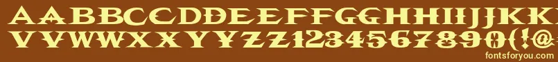 VtcbelialsbladeRegular Font – Yellow Fonts on Brown Background