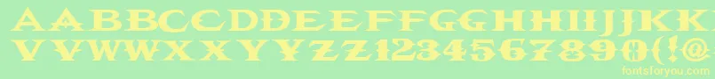 VtcbelialsbladeRegular Font – Yellow Fonts on Green Background
