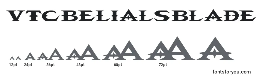 Размеры шрифта VtcbelialsbladeRegular
