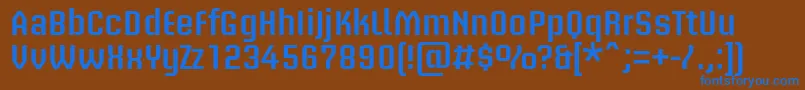 BriemakademistdSemibold-Schriftart – Blaue Schriften auf braunem Hintergrund