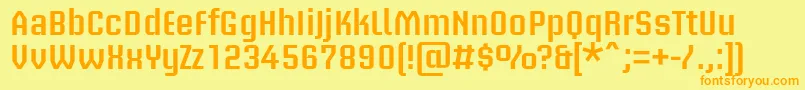 BriemakademistdSemibold Font – Orange Fonts on Yellow Background