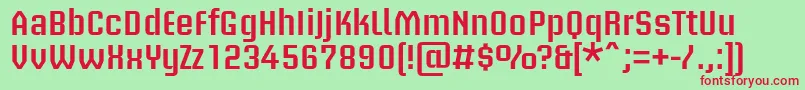 BriemakademistdSemibold Font – Red Fonts on Green Background