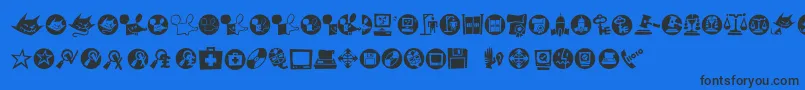 Macdings Font – Black Fonts on Blue Background