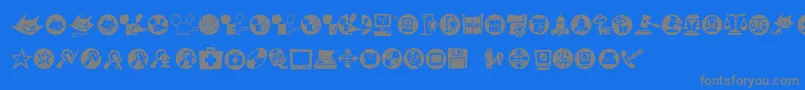 Macdings Font – Gray Fonts on Blue Background