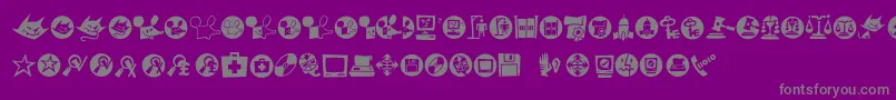 Macdings Font – Gray Fonts on Purple Background