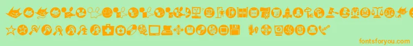 Macdings Font – Orange Fonts on Green Background