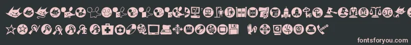 Macdings Font – Pink Fonts on Black Background