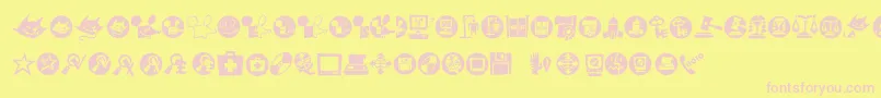 Macdings Font – Pink Fonts on Yellow Background