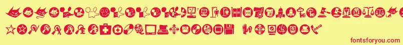 Macdings Font – Red Fonts on Yellow Background