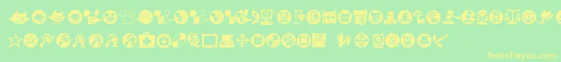 Macdings Font – Yellow Fonts on Green Background