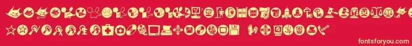 Macdings Font – Yellow Fonts on Red Background