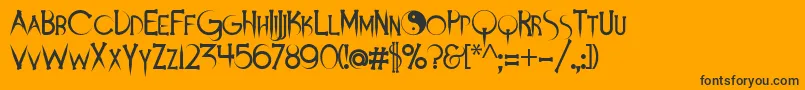 Demonsanddarlings Font – Black Fonts on Orange Background