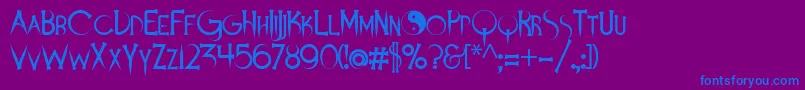 Demonsanddarlings-fontti – siniset fontit violetilla taustalla