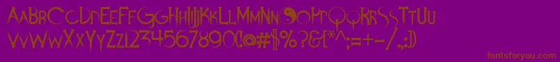 Demonsanddarlings-fontti – ruskeat fontit violetilla taustalla