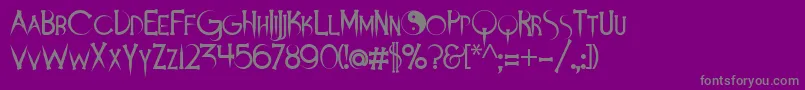 Demonsanddarlings-fontti – harmaat kirjasimet violetilla taustalla